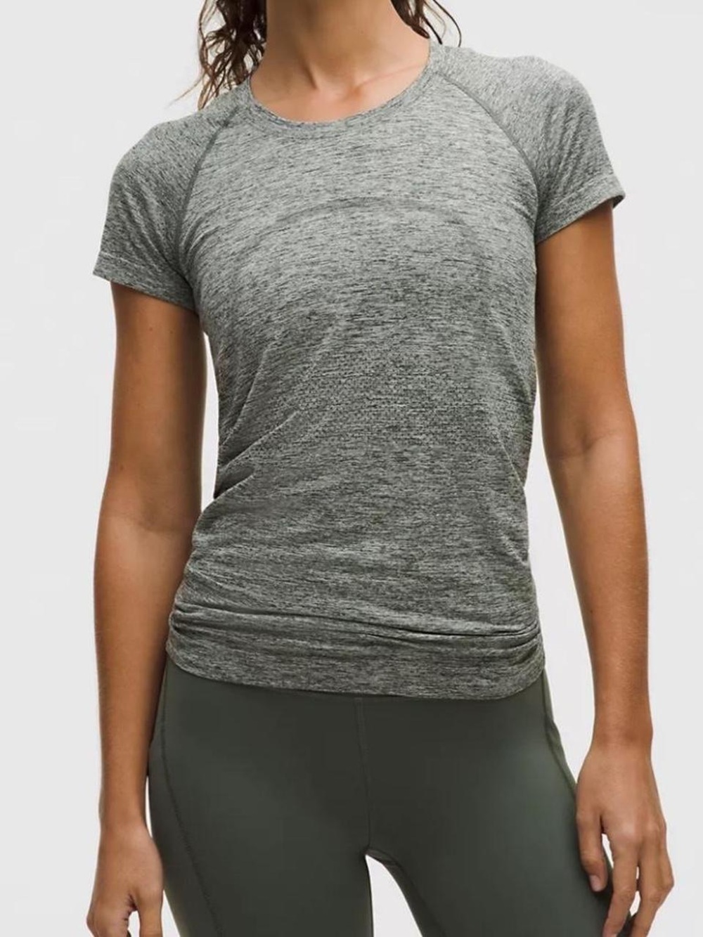 Lululemon Swiftly Tech Womens Seamless Short Sleeve Shirt Running Gray Sz 12
